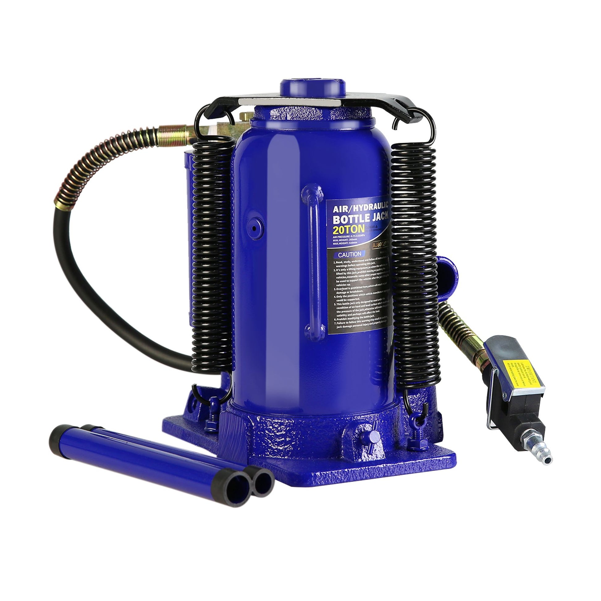 20 Ton Pneumatic Air Hydraulic Bottle Jack with Manual Hand Pump Heavy Duty Auto Truck Travel Trailer Repair Lift image 4