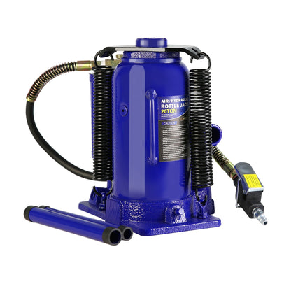 20 Ton Pneumatic Air Hydraulic Bottle Jack with Manual Hand Pump Heavy Duty Auto Truck Travel Trailer Repair Lift image 4