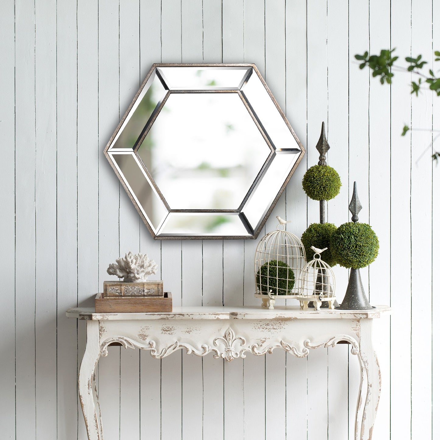 20x18 inch hexagon wall mirror for home decor