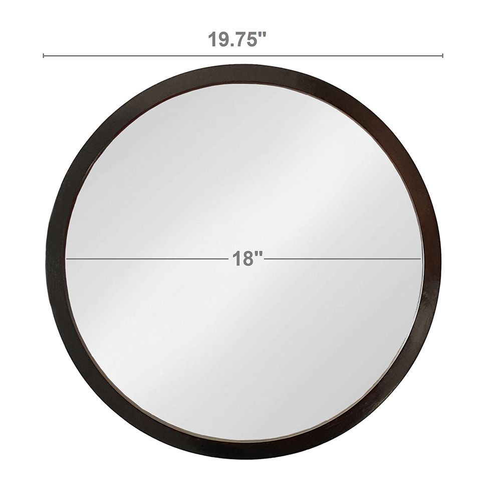 20" x 20" Circle Wall Mirror with Wooden Frame and Black Finish, Wall Mirror for Living Room, Dining Room, Foyer, Bathro image 14