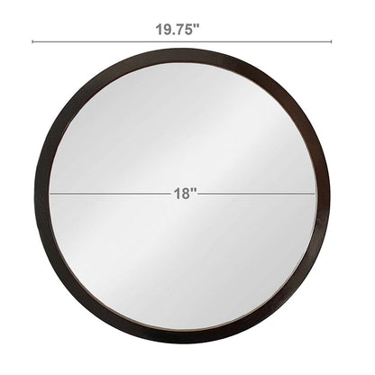 20" x 20" Circle Wall Mirror with Wooden Frame and Black Finish, Wall Mirror for Living Room, Dining Room, Foyer, Bathro image 14