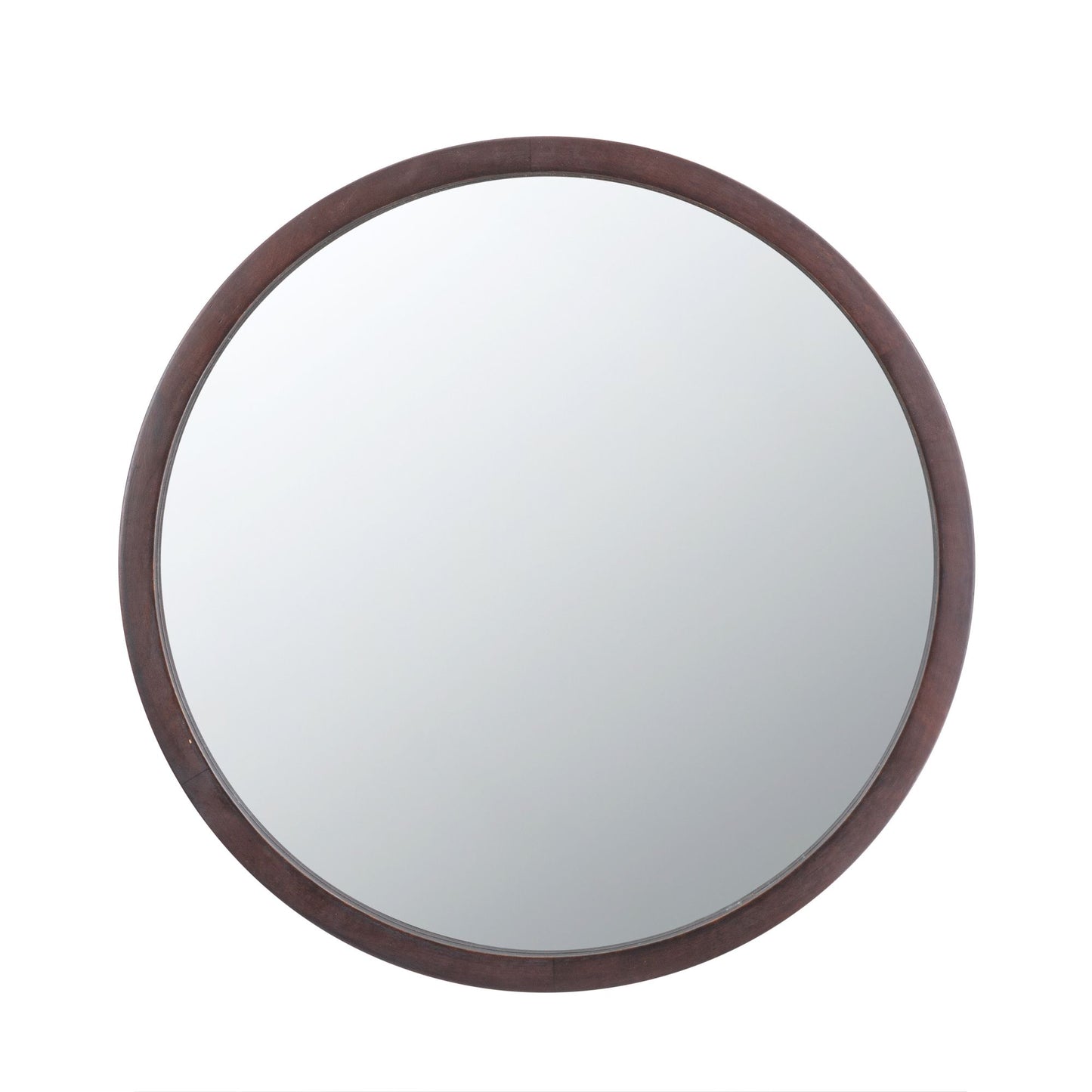 20" x 20" Circle Wall Mirror with Wooden Frame and Walnut Finish,Wall Mirror for Living Room Dining Room image 6