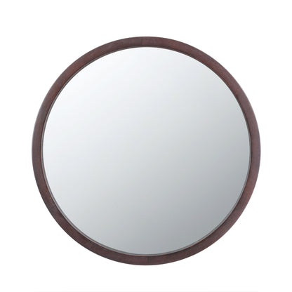 20" x 20" Circle Wall Mirror with Wooden Frame and Walnut Finish,Wall Mirror for Living Room Dining Room image 6