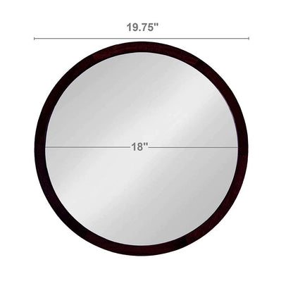 20" x 20" Circle Wall Mirror with Wooden Frame and Walnut Finish,Wall Mirror for Living Room Dining Room image 12