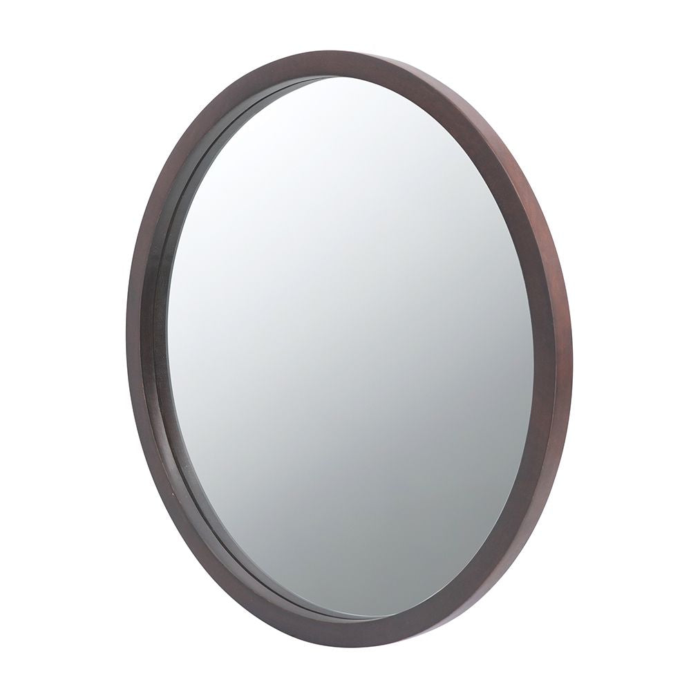 20" x 20" Circle Wall Mirror with Wooden Frame and Walnut Finish,Wall Mirror for Living Room Dining Room image 13