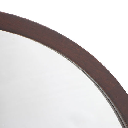 20" x 20" Circle Wall Mirror with Wooden Frame and Walnut Finish,Wall Mirror for Living Room Dining Room image 14