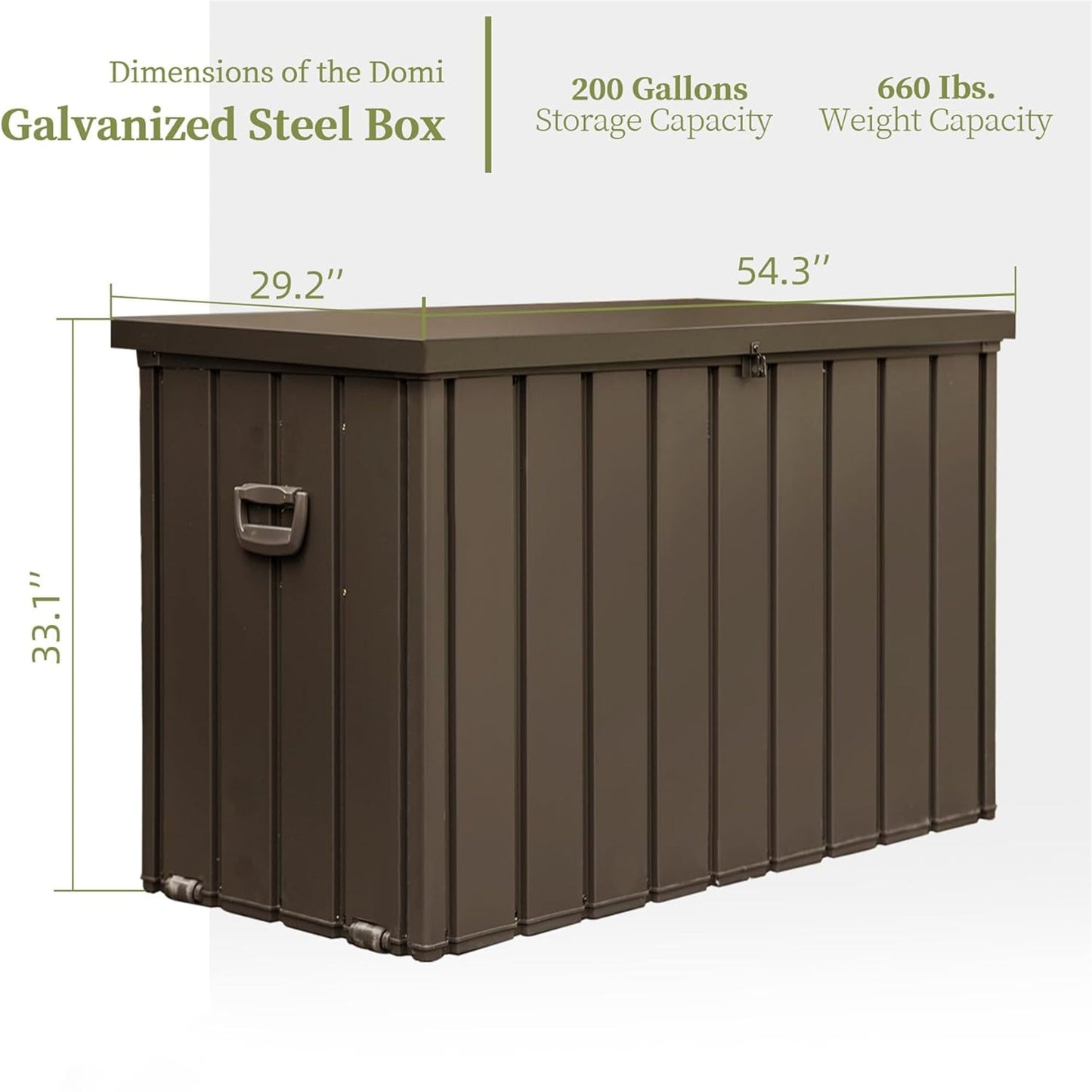 200 Gallon Outdoor Storage Deck Box Waterproof, Large Patio Storage Bin for Outside Cushions, Throw Pillows, Garden Tool image 7