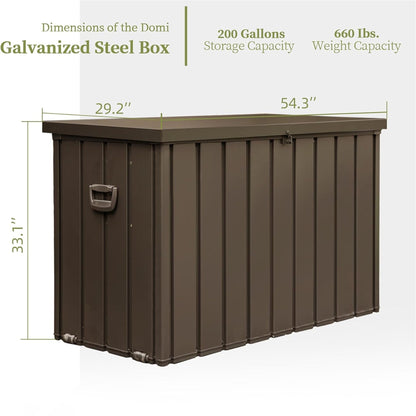 200 Gallon Outdoor Storage Deck Box Waterproof, Large Patio Storage Bin for Outside Cushions, Throw Pillows, Garden Tool image 7