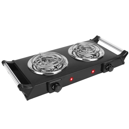 2000W Electric Dual Burner Portable Coil Heating Hot Plate Stove Countertop RV Hotplate with 5 Temperature Adjustments P image 4