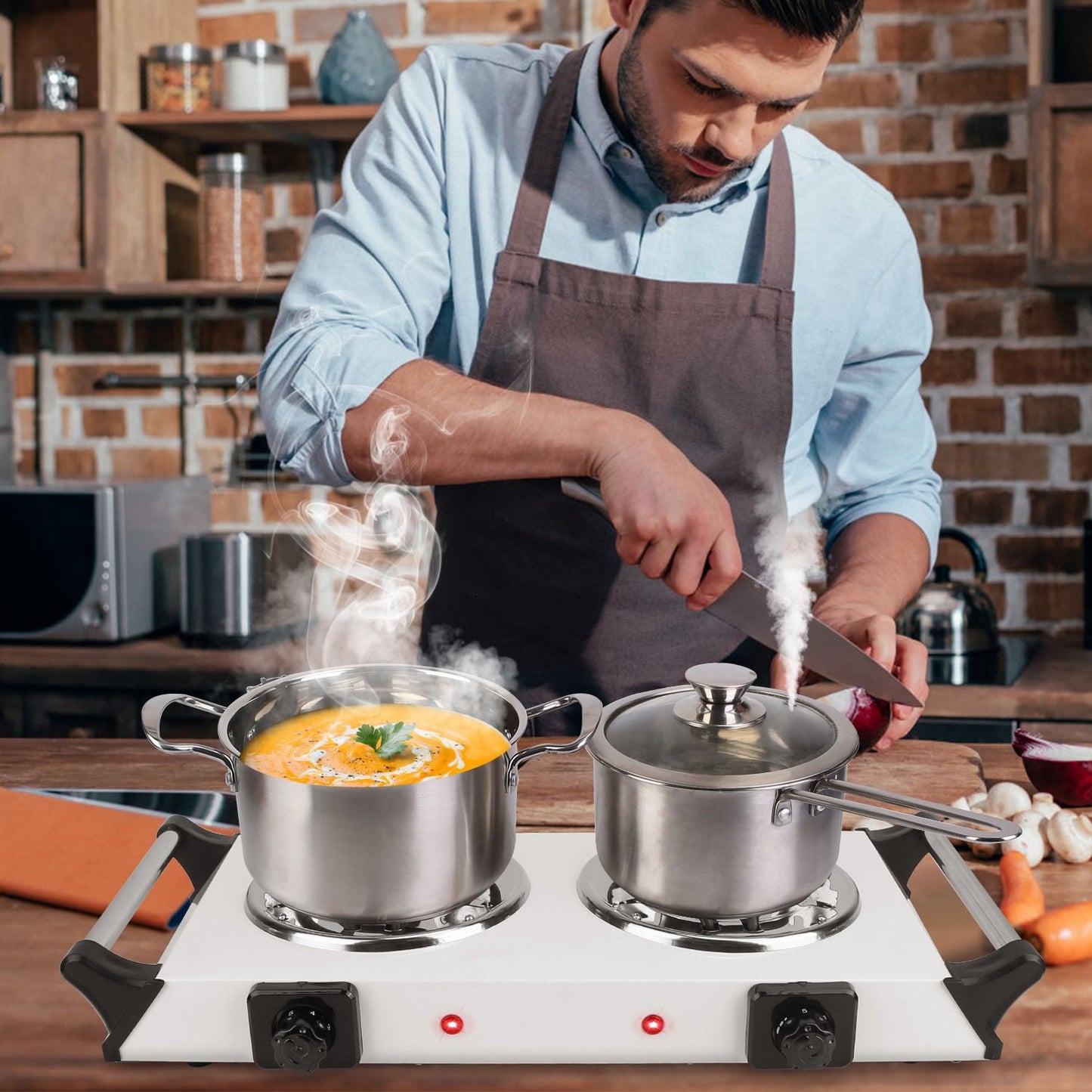 2000W Electric Dual Burner Portable Coil Heating Hot Plate Stove Countertop RV Hotplate with 5 Temperature Adjustments P image 15