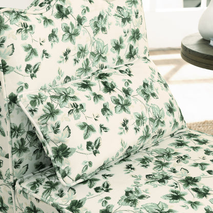 Flannel single dining chair with soft seat cushion and backrest, no armrests, matching pillow can be used as waist cushion, this dining chair can be used in the living room - GREEN image 5
