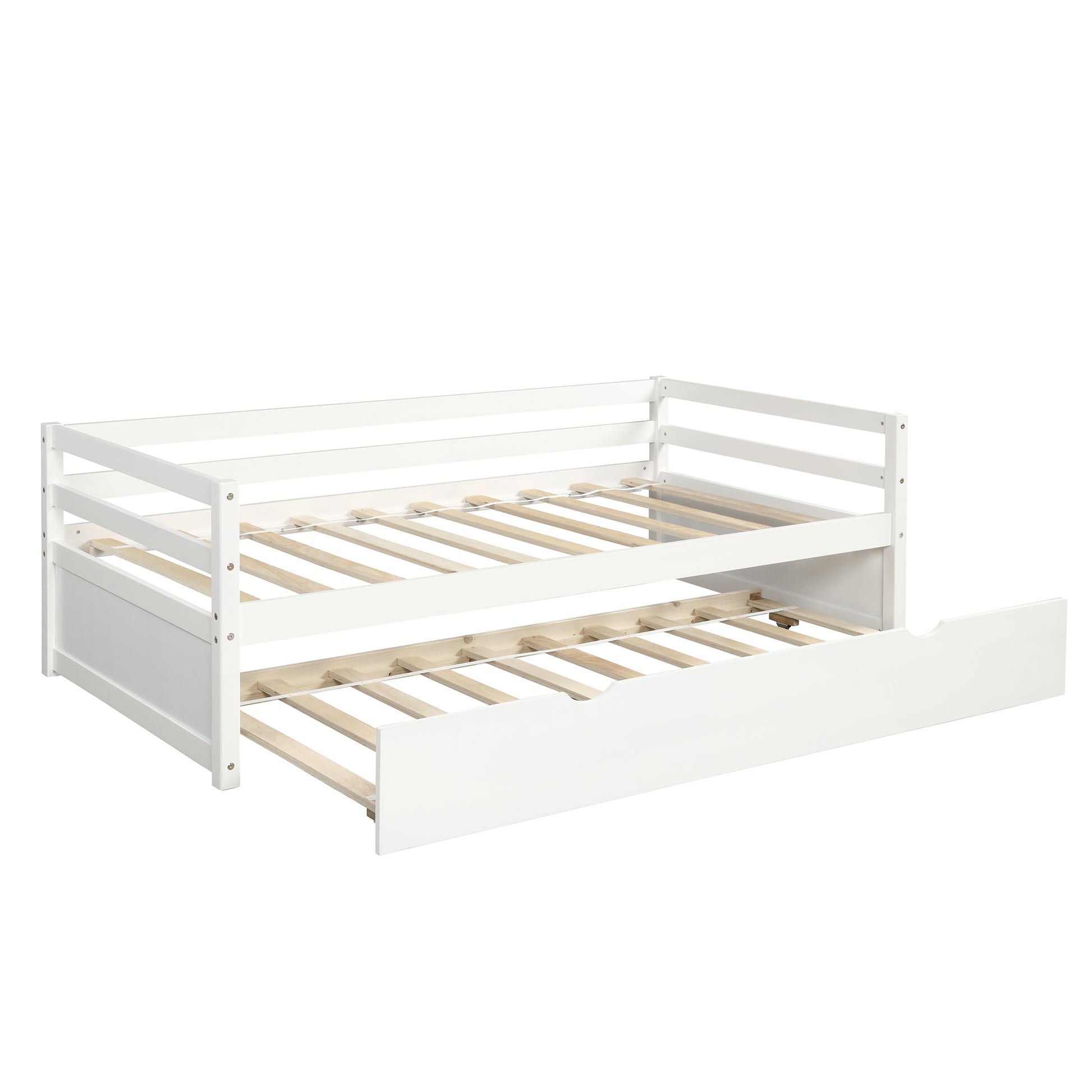 Daybed with Trundle Frame Set, Twin Size, White image 4