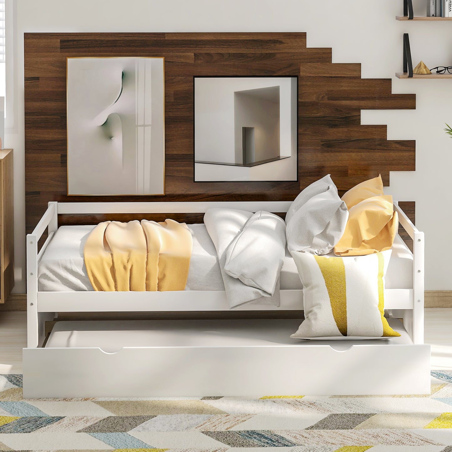 Daybed with Trundle Frame Set, Twin Size, White image 2