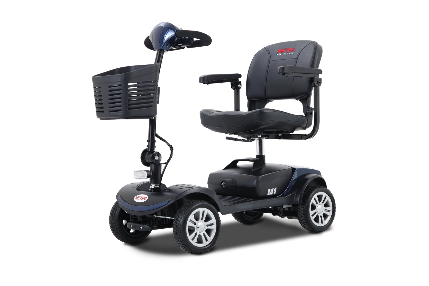 Four wheels Compact Travel Mobility Scooter with 300W Motor for Adult-300lbs, BLUE image 10