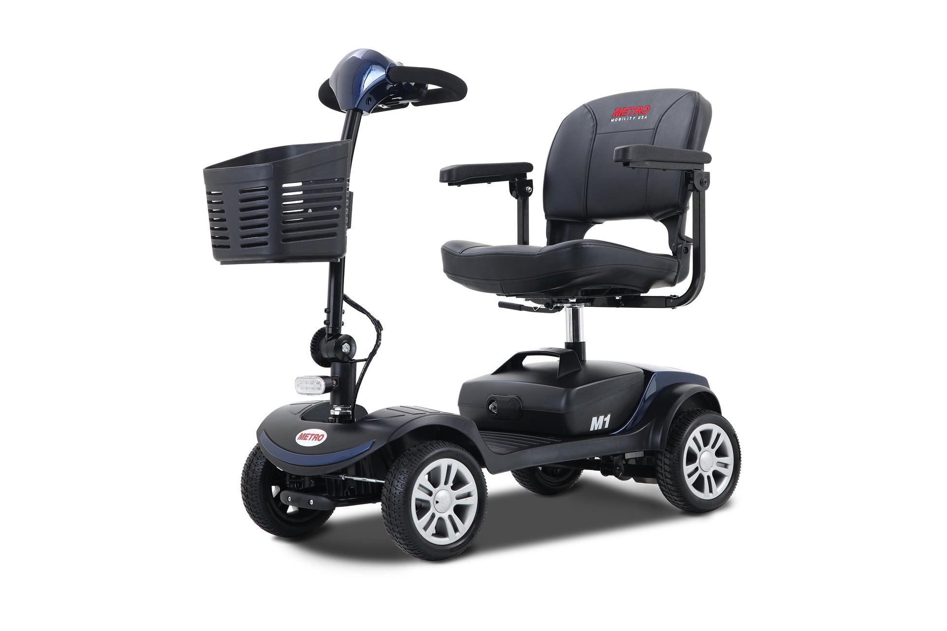 Four wheels Compact Travel Mobility Scooter with 300W Motor for Adult-300lbs, BLUE image 10