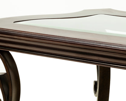 Sofa Table, Glass table top, MDF W/marble paper middle shelf, powder coat finish metal legs. (54"Lx20"Wx30"H) image 5
