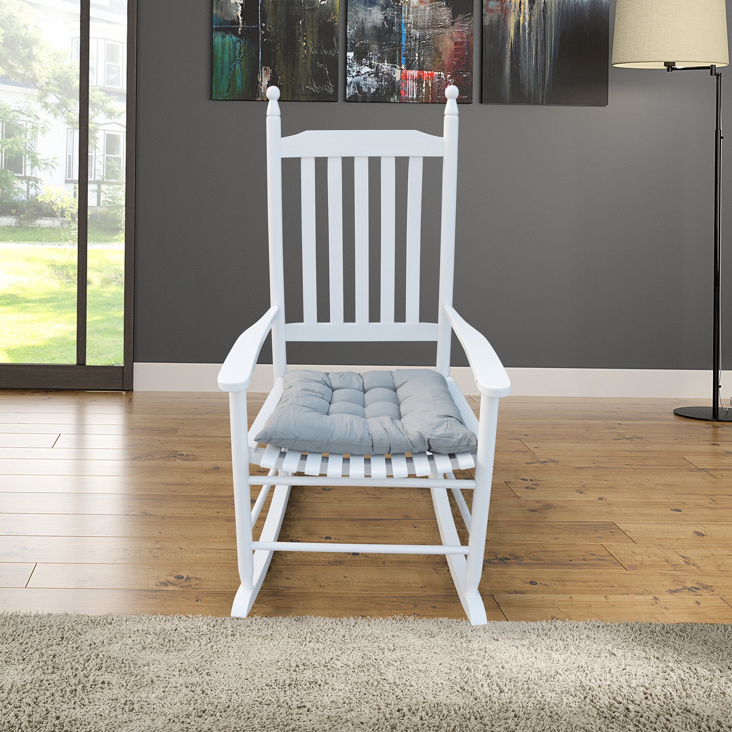 wooden porch rocker chair WHITE, without mat image 7
