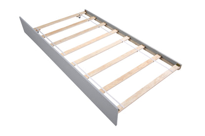 Twin Bed with Trundle, Platform Bed Frame with Headboard and Footboard, for Bedroom Small Living Space,No Box Spring Needed,Grey image 12