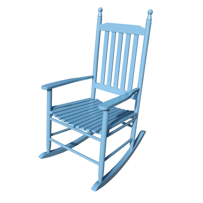 wooden porch rocker chair blue image 2