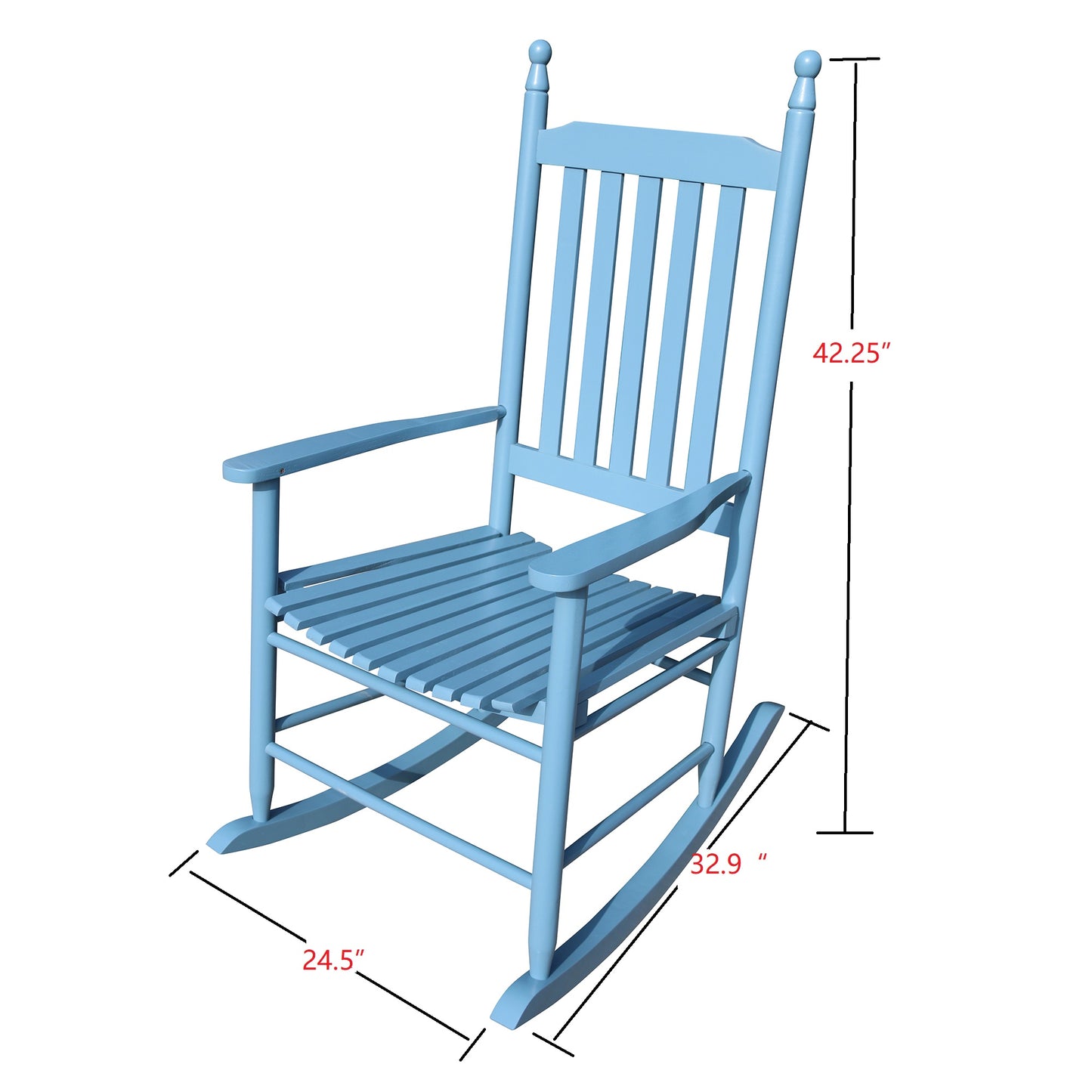 wooden porch rocker chair blue image 7