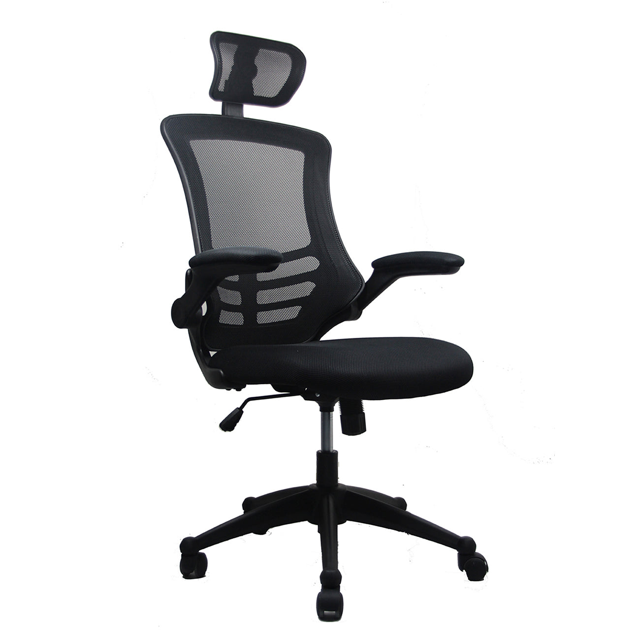 Techni Mobili Modern High-Back Mesh Executive Office Chair with Headrest and Flip-Up Arms, Black image 7