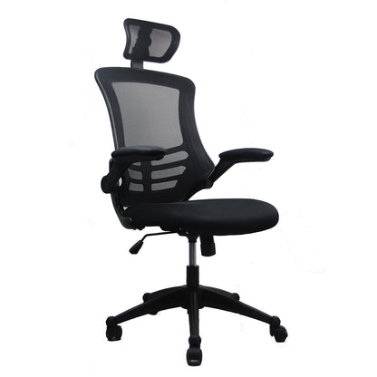 Techni Mobili Modern High-Back Mesh Executive Office Chair with Headrest and Flip-Up Arms, Black image 7