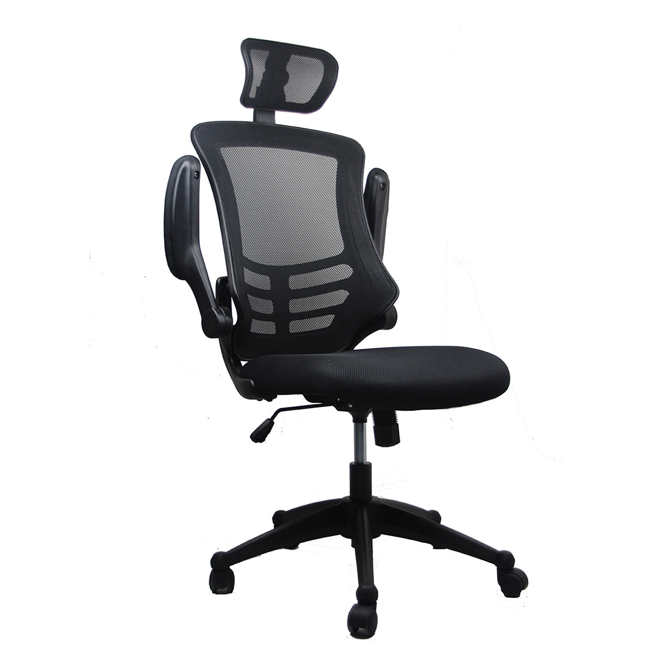 Techni Mobili Modern High-Back Mesh Executive Office Chair with Headrest and Flip-Up Arms, Black image 2