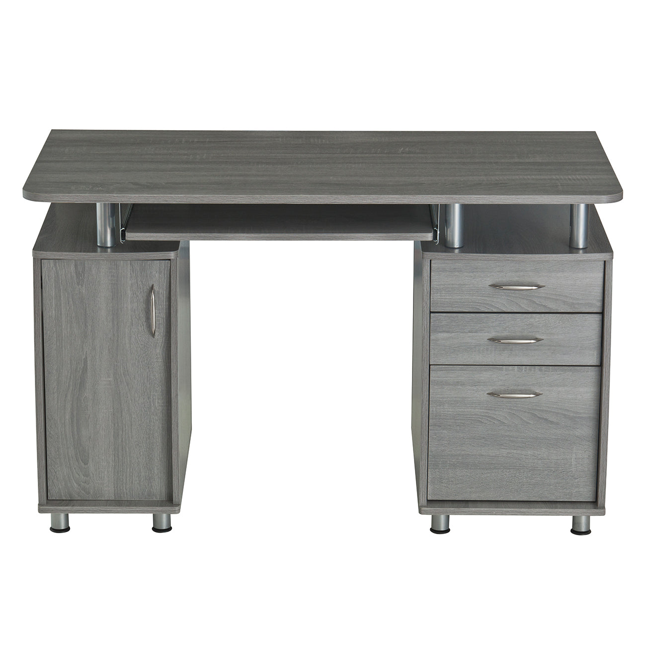 Techni Mobili Complete Workstation Computer Desk with Storage, Grey image 6