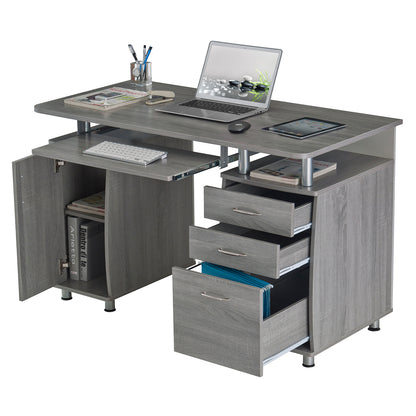 Techni Mobili Complete Workstation Computer Desk with Storage, Grey image 2