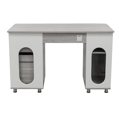 Techni Mobili Complete Workstation Computer Desk with Storage, Grey image 9