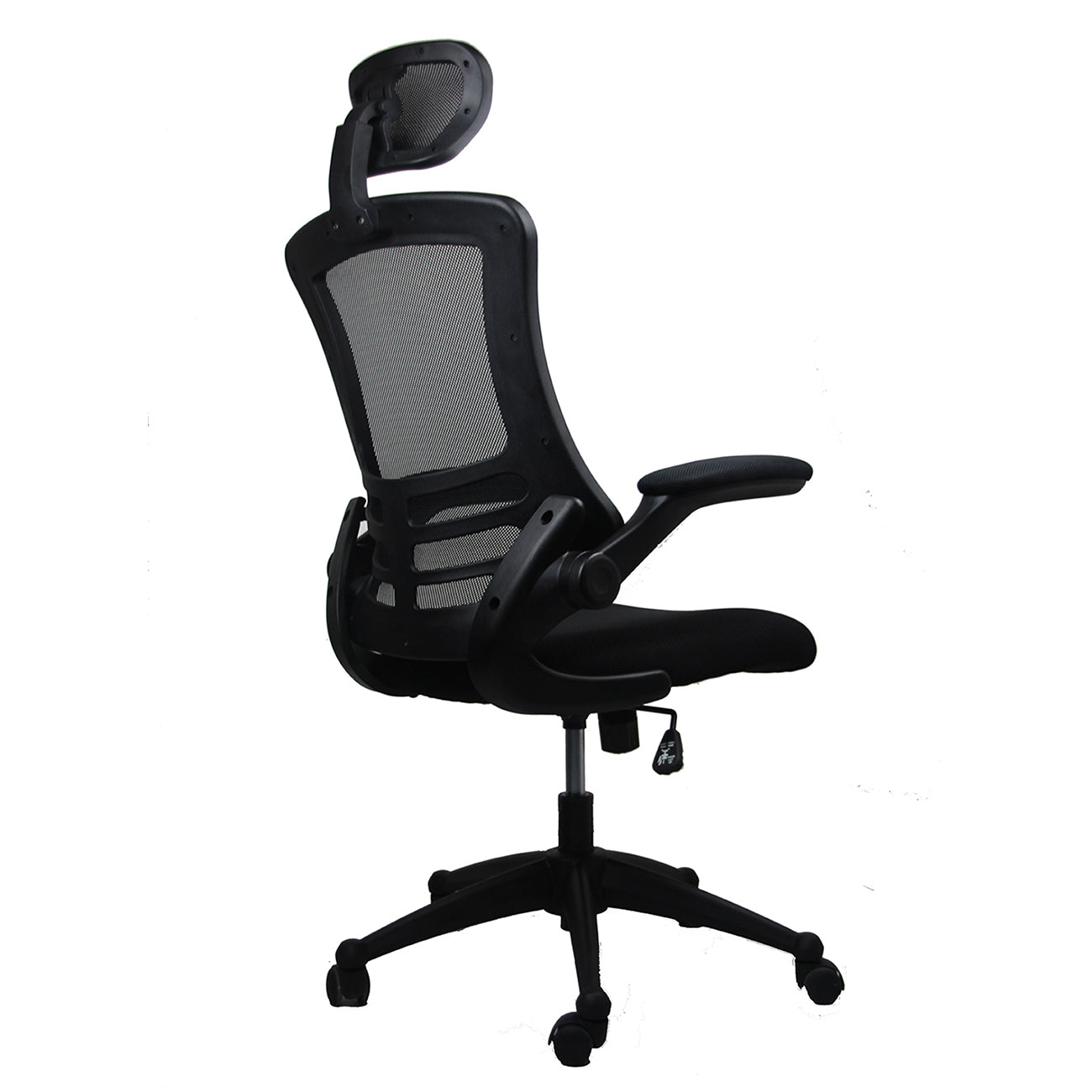 Techni Mobili Modern High-Back Mesh Executive Office Chair with Headrest and Flip-Up Arms, Black image 6