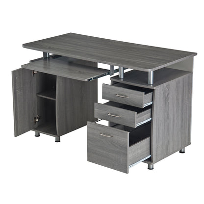 Techni Mobili Complete Workstation Computer Desk with Storage, Grey image 10
