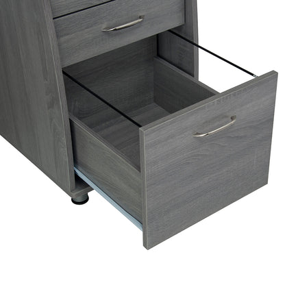 Techni Mobili Complete Workstation Computer Desk with Storage, Grey image 11