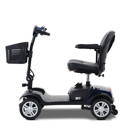 Four wheels Compact Travel Mobility Scooter with 300W Motor for Adult-300lbs, BLUE image 9