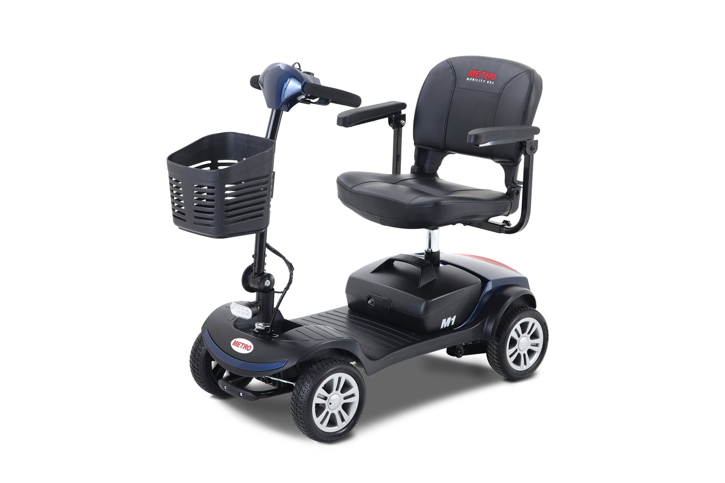 Four wheels Compact Travel Mobility Scooter with 300W Motor for Adult-300lbs, BLUE image 8