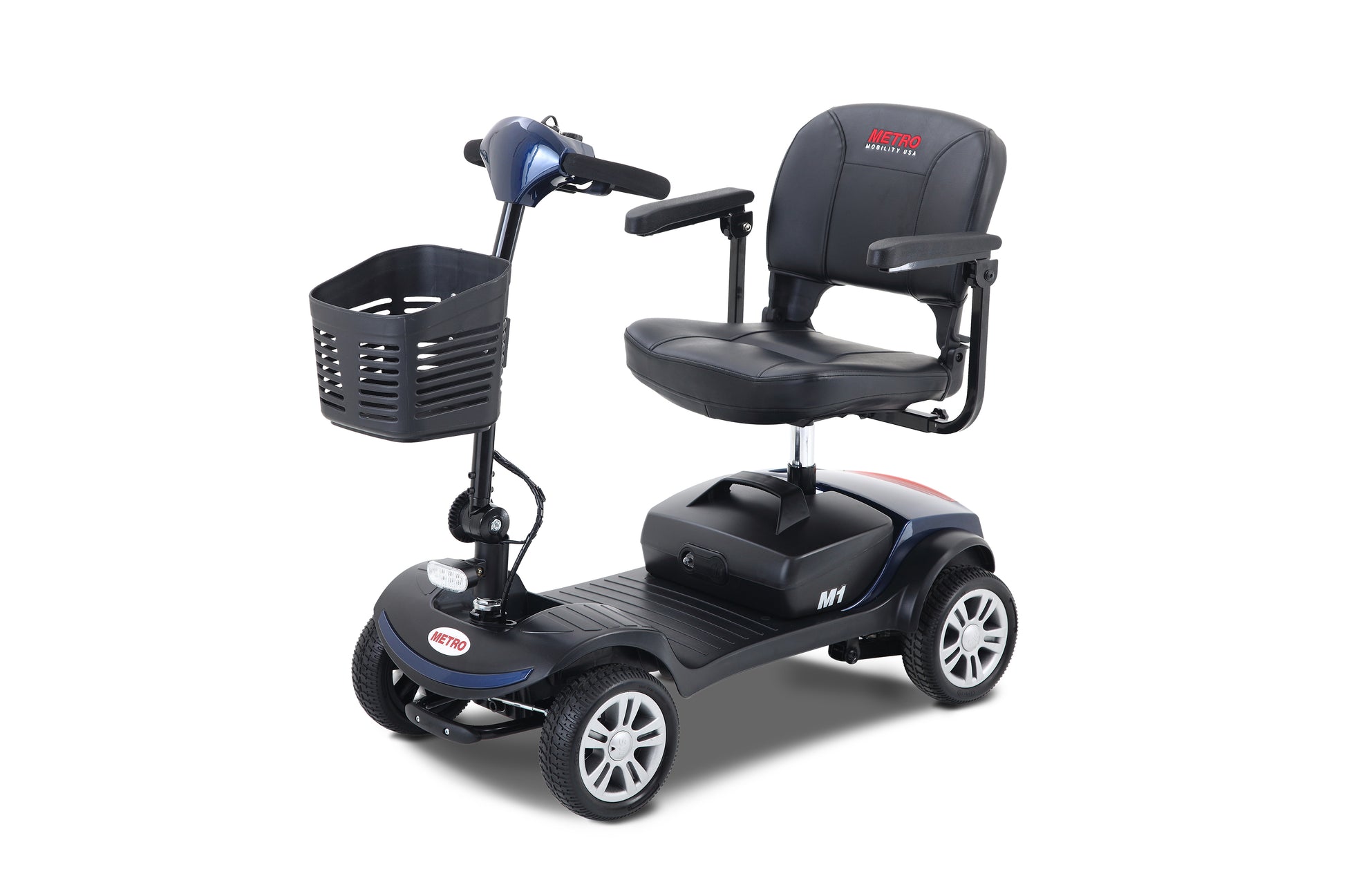 Four wheels Compact Travel Mobility Scooter with 300W Motor for Adult-300lbs, BLUE image 8