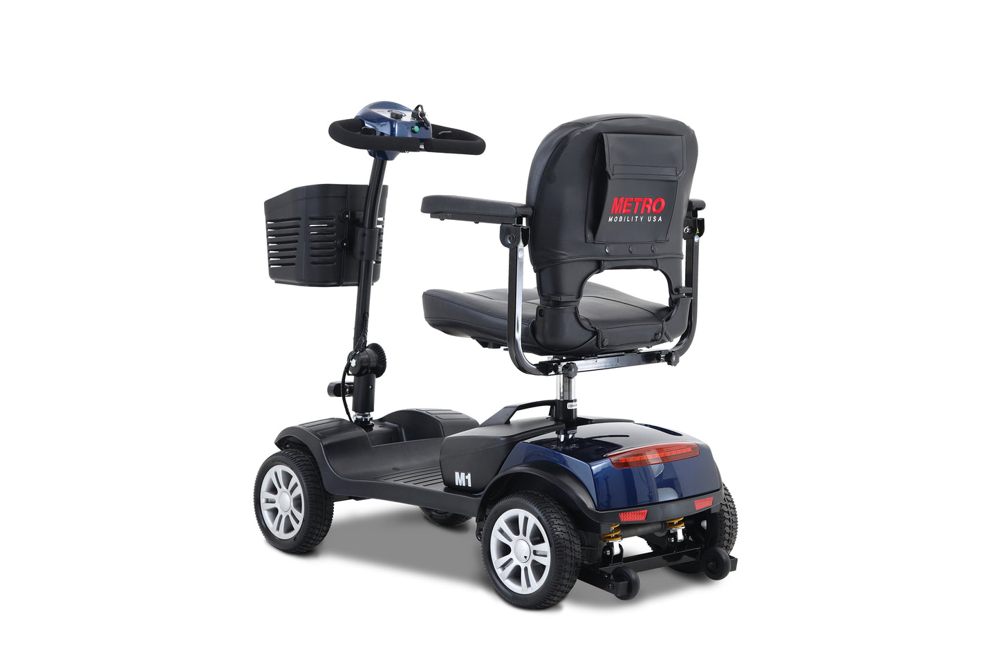 Four wheels Compact Travel Mobility Scooter with 300W Motor for Adult-300lbs, BLUE image 5