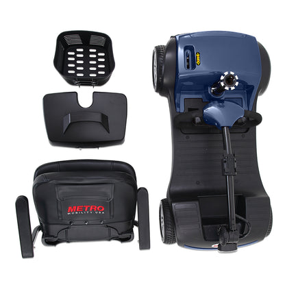 Four wheels Compact Travel Mobility Scooter with 300W Motor for Adult-300lbs, BLUE image 4