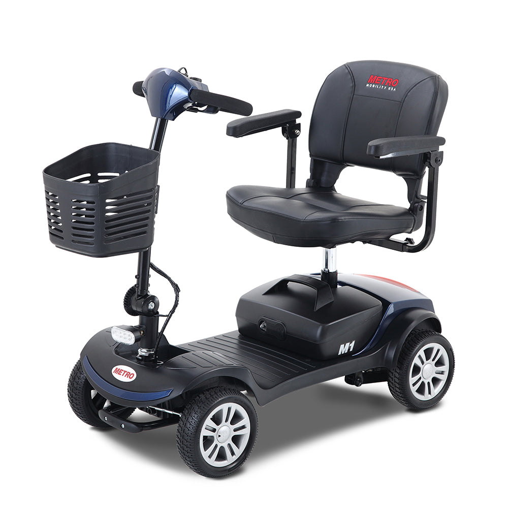 Four wheels Compact Travel Mobility Scooter with 300W Motor for Adult-300lbs, BLUE image 2