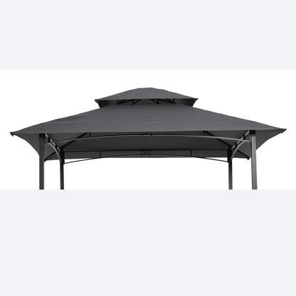 8x5Ft Grill Gazebo Replacement Canopy,Double Tiered BBQ Tent Roof Top Cover image 1