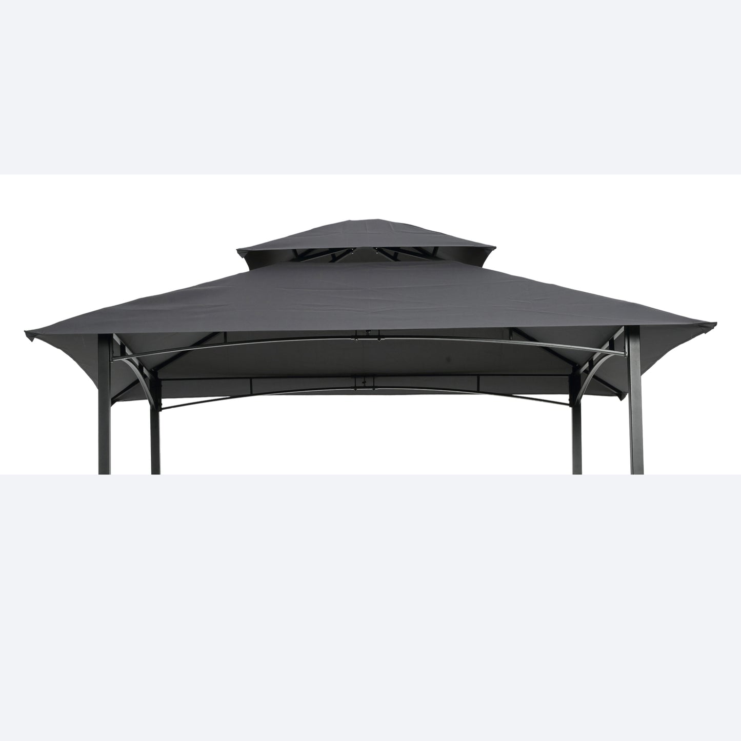 8x5Ft Grill Gazebo Replacement Canopy,Double Tiered BBQ Tent Roof Top Cover image 1