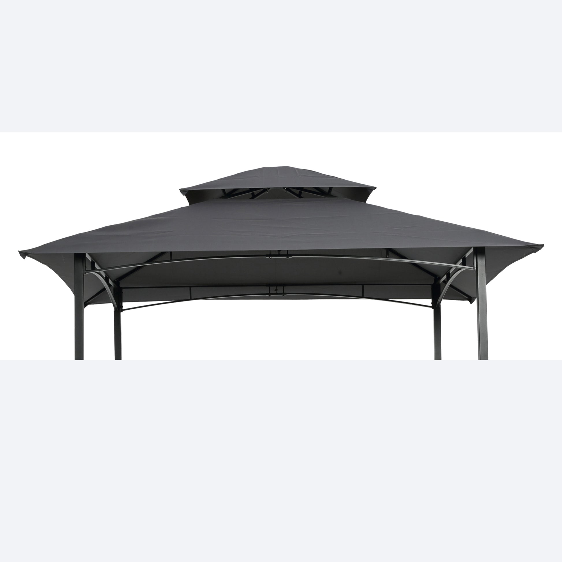 8x5Ft Grill Gazebo Replacement Canopy,Double Tiered BBQ Tent Roof Top Cover image 1