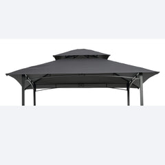 8x5Ft Grill Gazebo Replacement Canopy,Double Tiered BBQ Tent Roof Top Cover,Beige
