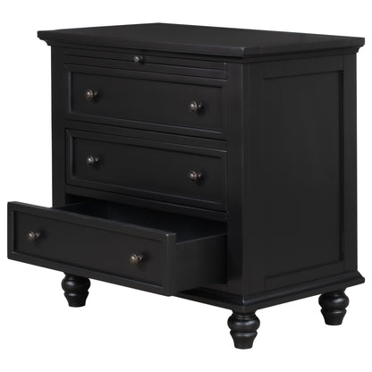 U_STYLE 27.6'' Painted Nightstand with pull-out tray, Fashion Bedside Cabinet with 3 Drawers, Minimalist Sofa Side Table with rubber legs and Metal handle for Bedroom Sofa Couch Office image 10