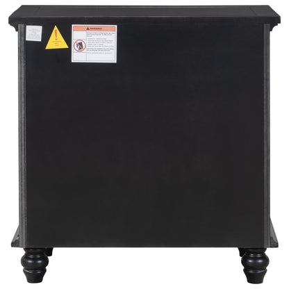 U_STYLE 27.6'' Painted Nightstand with pull-out tray, Fashion Bedside Cabinet with 3 Drawers, Minimalist Sofa Side Table with rubber legs and Metal handle for Bedroom Sofa Couch Office image 11