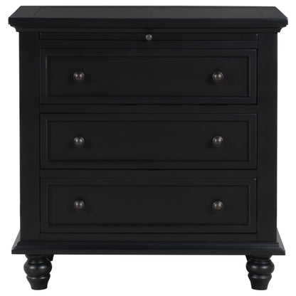U_STYLE 27.6'' Painted Nightstand with pull-out tray, Fashion Bedside Cabinet with 3 Drawers, Minimalist Sofa Side Table with rubber legs and Metal handle for Bedroom Sofa Couch Office image 7