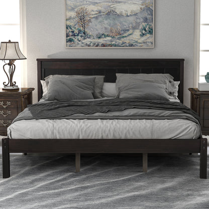Platform Bed Frame with Headboard, Wood Slat Support, No Box Spring Needed, Queen,Espresso(OLD SKU:WF191420AAP) image 2