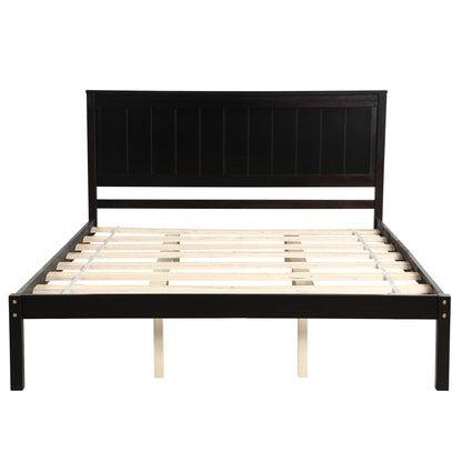 Platform Bed Frame with Headboard, Wood Slat Support, No Box Spring Needed, Queen,Espresso(OLD SKU:WF191420AAP) image 3
