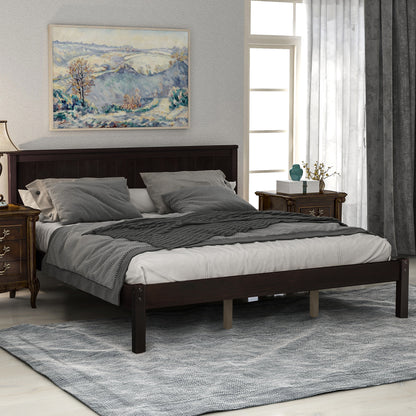 Platform Bed Frame with Headboard, Wood Slat Support, No Box Spring Needed, Queen,Espresso(OLD SKU:WF191420AAP) image 1