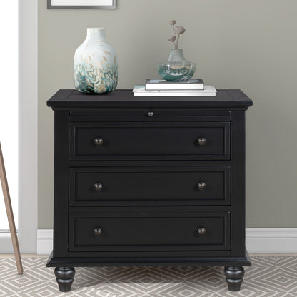 U_STYLE 27.6'' Painted Nightstand with pull-out tray, Fashion Bedside Cabinet with 3 Drawers, Minimalist Sofa Side Table with rubber legs and Metal handle for Bedroom Sofa Couch Office image 1